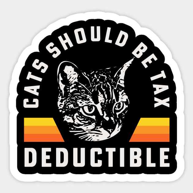 Cats Should Be Tax Deductible Tabby Cat Maine Coon Mom Sticker by PodDesignShop